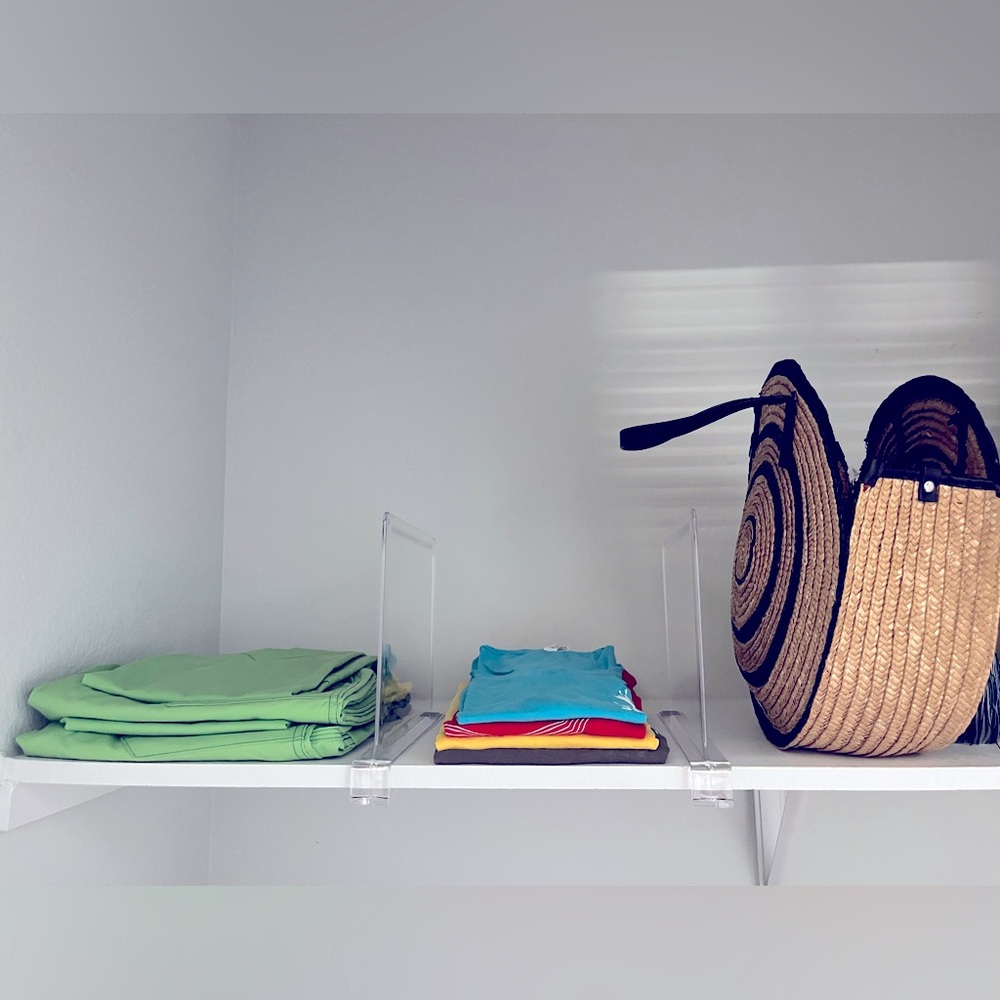 IEEK || ACRYLIC SLIDE ON SHELF DIVIDER || CLEAR/TRANSPARENT